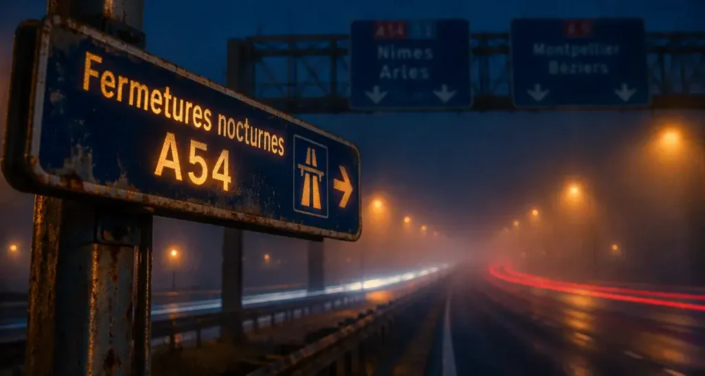 A54 : fermetures nocturnes près de Nîmes Garons et Nîmes centre