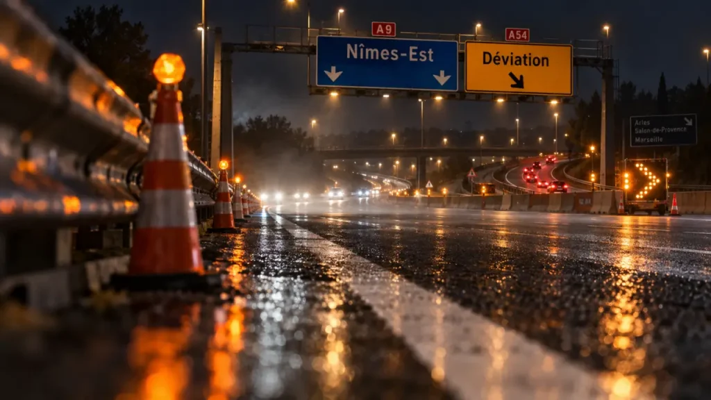 A9/A54 : fermetures nocturnes des sorties Nîmes-Est mercredi et jeudi