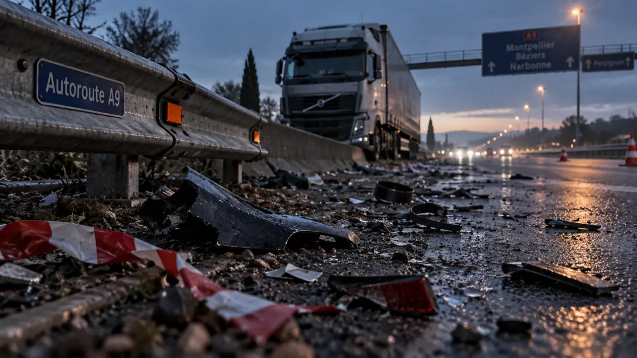 Accident sur l'A9 près de Nîmes : un poids lourd traverse le terre-plein central