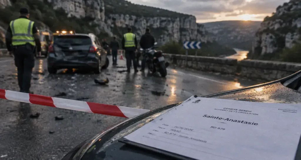 Sainte-Anastasie : un accident entre une voiture et une moto fait deux blessés