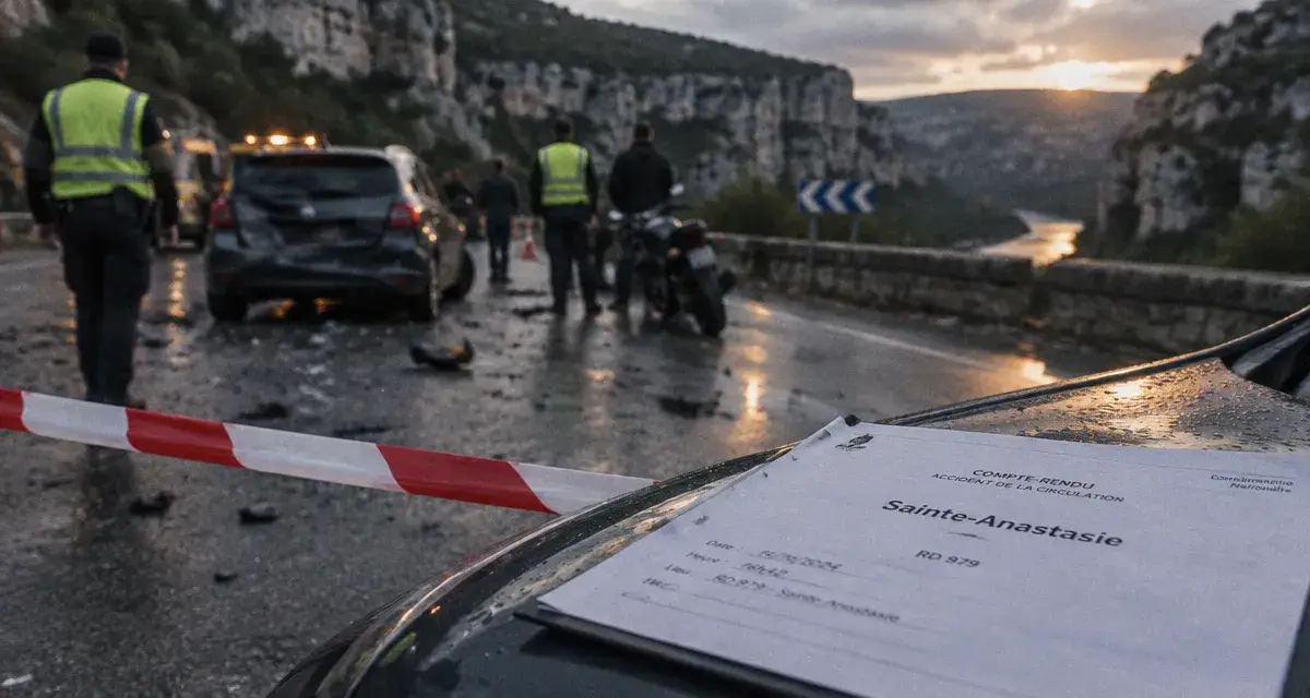 Sainte-Anastasie : un accident entre une voiture et une moto fait deux blessés