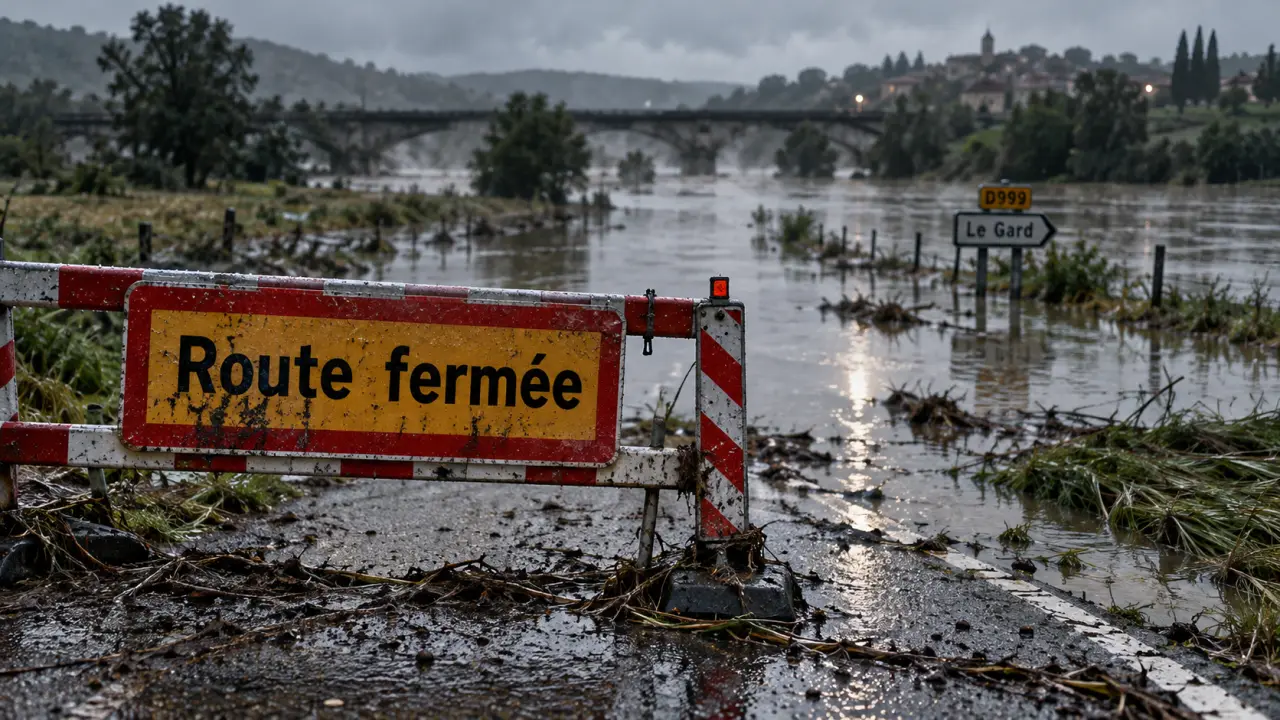 Intempéries dans le Gard : routes et ponts restent fermés autour de Nîmes