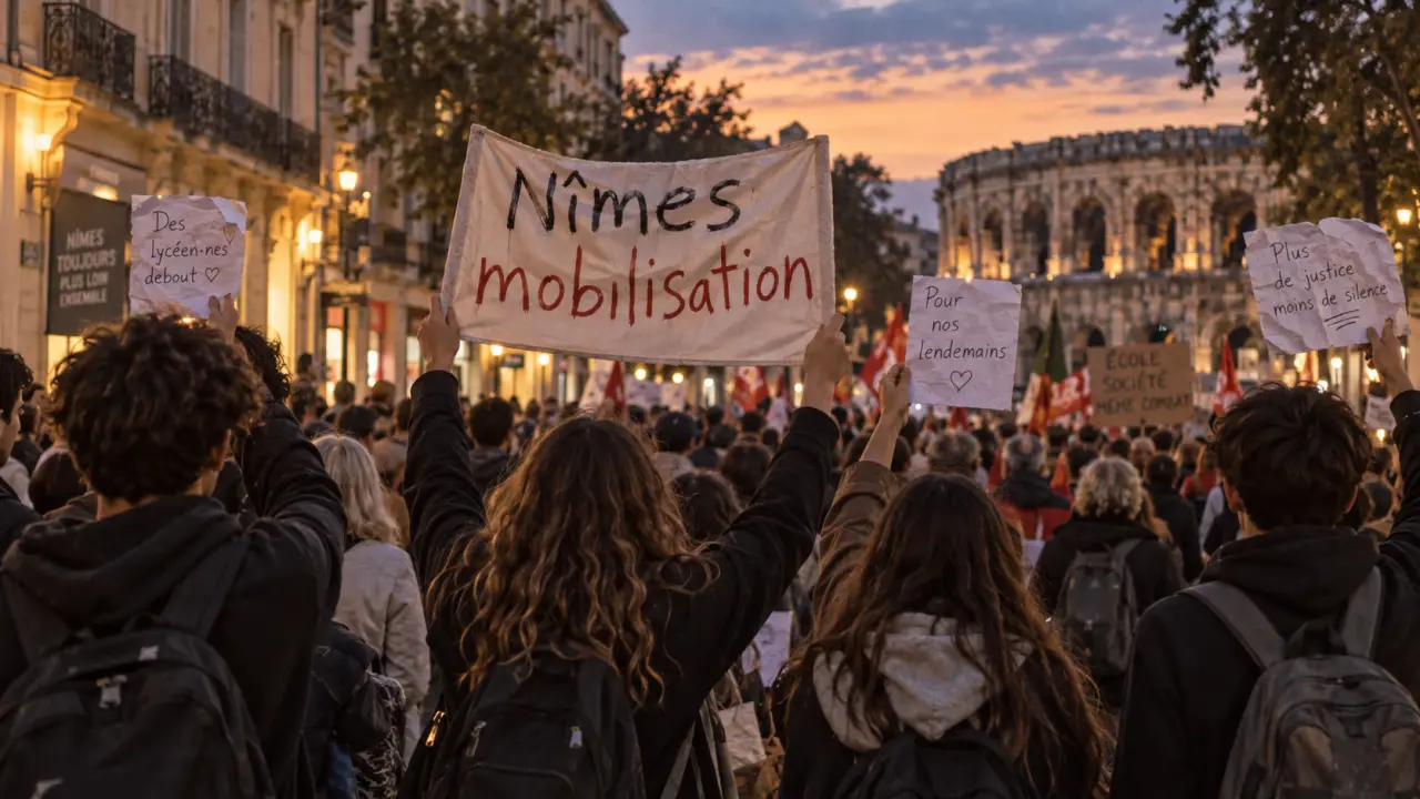 À Nîmes, la mobilisation lycéenne a réuni syndicats, parents et militants
