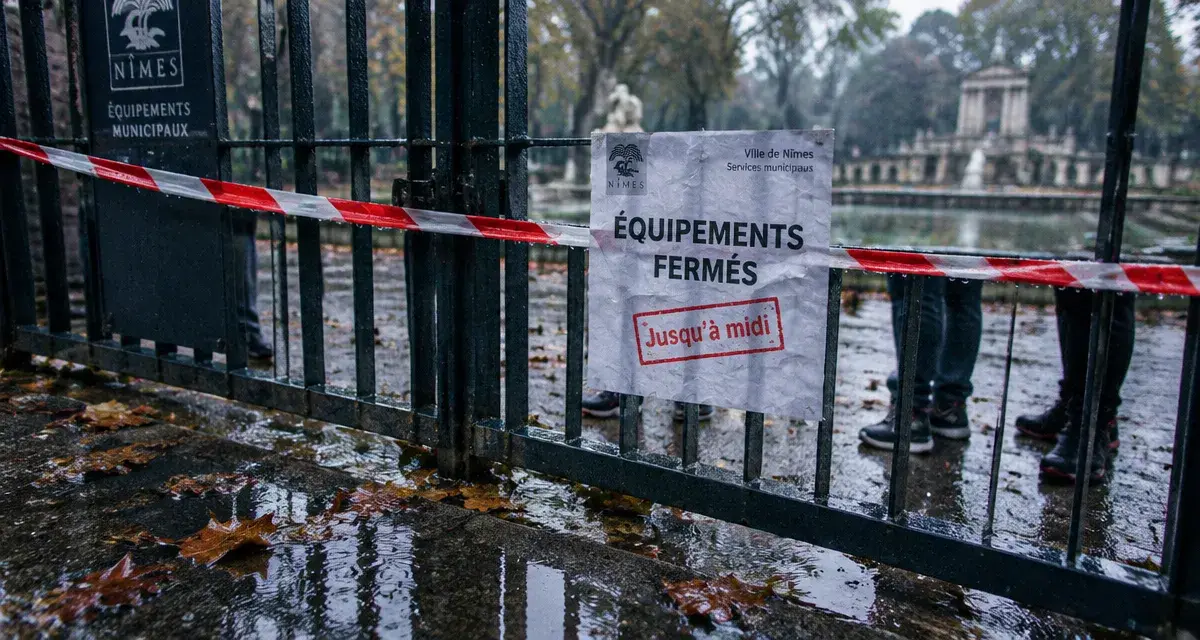 À Nîmes, équipements municipaux fermés jusqu’à midi après les intempéries
