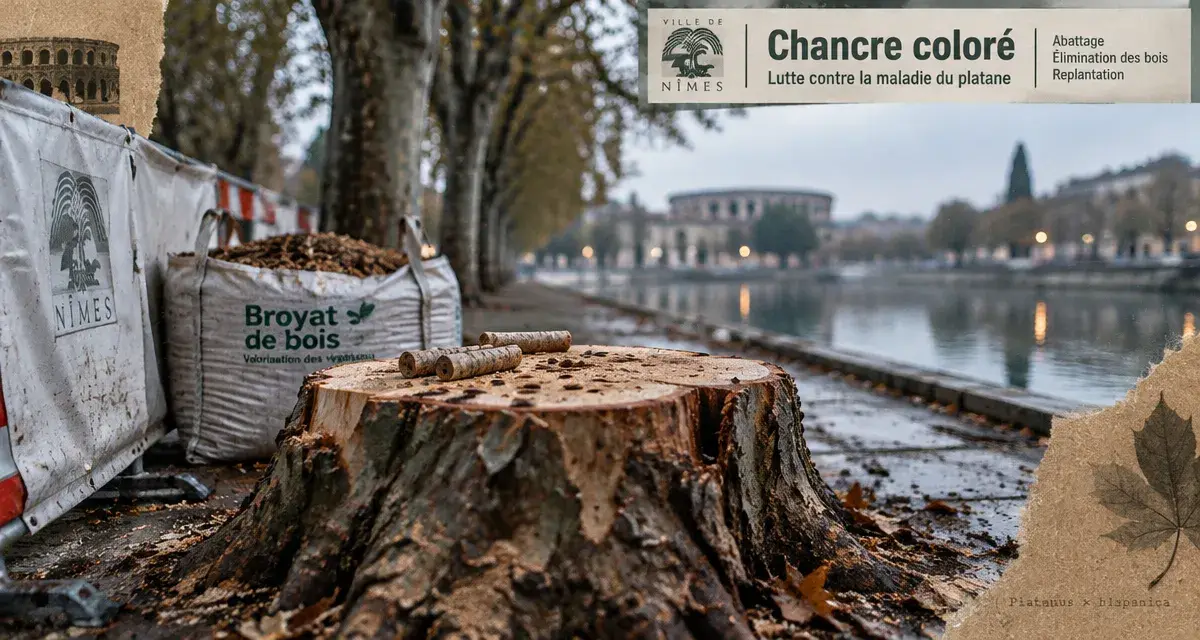 À Nîmes, 13 platanes des quais de la Fontaine abattus début novembre